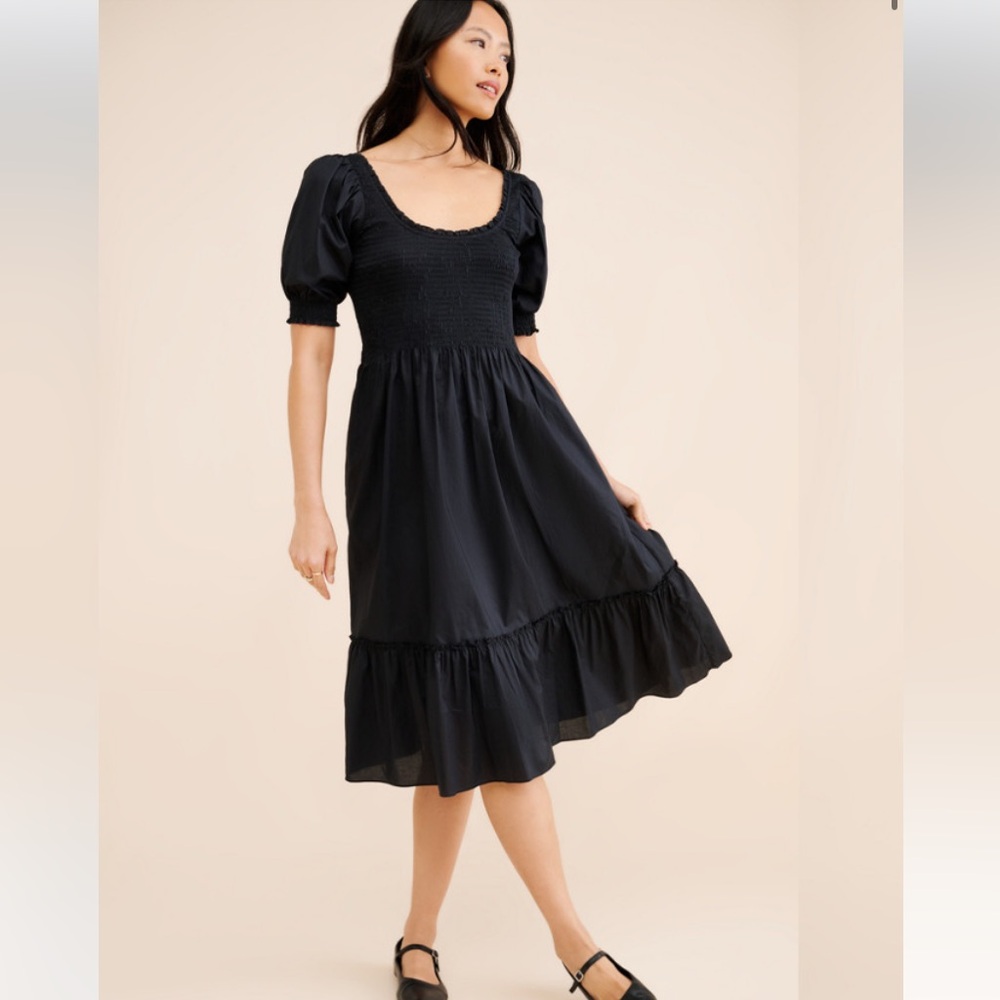 Hill House The Louisa Nap Dress Black Midi Dress Size XXL NWT
